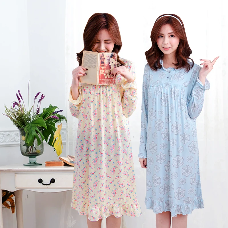 Cotton Nursing pajamas long sleeve sleepwear Breastfeeding Sleepwear