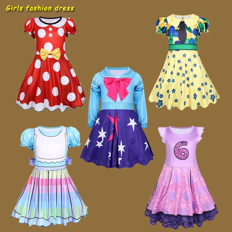 

Summer Colorful Girls Dress Dolls Girl Birthday Party Dress Princess Christmas Child Girl Cosplay Costume Kids Fashion Clothes