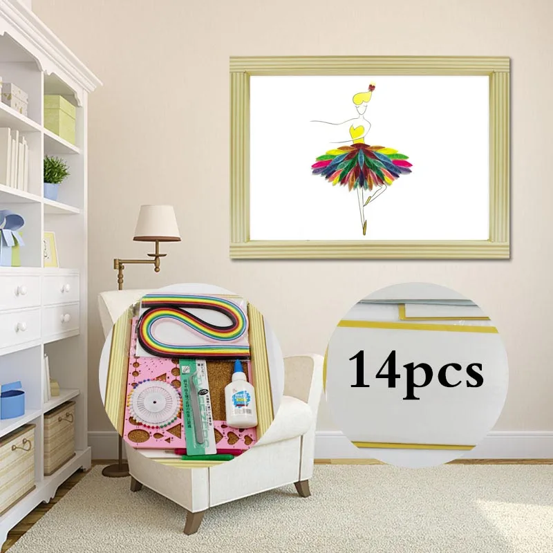 

16 colorful Quilling Paper Craft Kits 14Pcs Tool set Rolling Strips DIY Collection Home Decoration Ballet girl