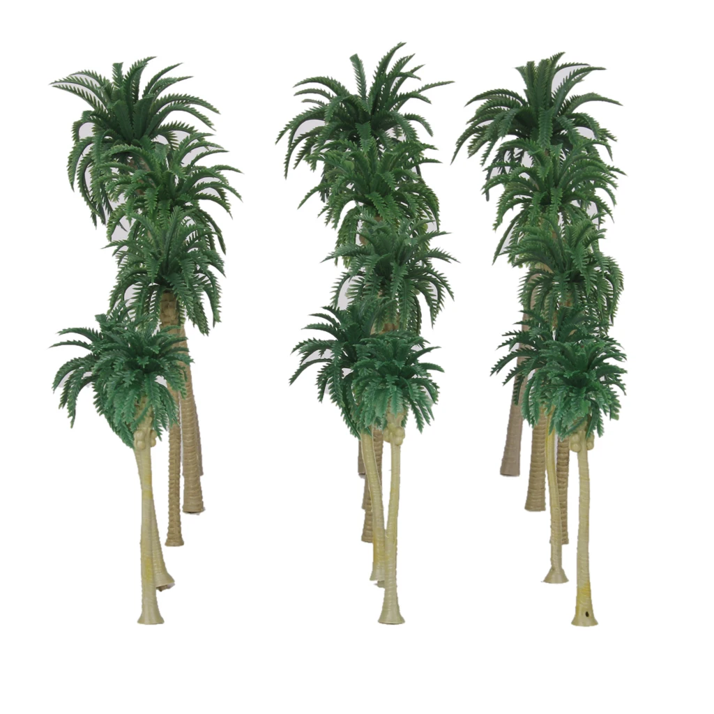 15pcs HO N Scale Palm Trees Model Train Layouts Railroad Scenery 1:70-1:150