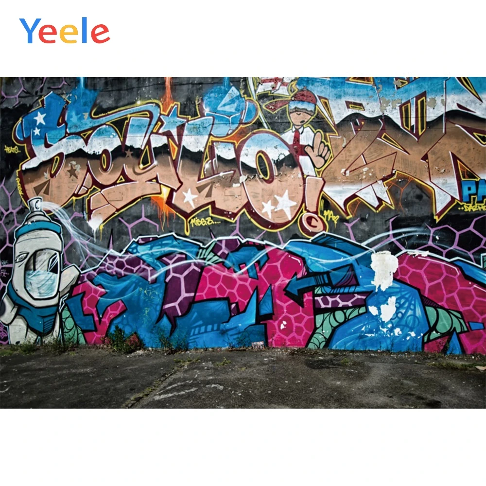 

Yeele Decadent Graffiti Wall Grunge Children Kids Personalized Photographic Backdrops Photography Backgrounds For Photo Studio
