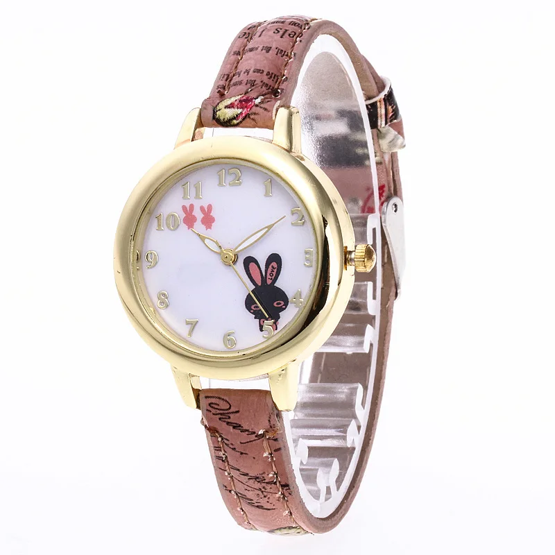 

Casual Sweet Women Watch New Style Small Strap Cute Cartoon Rabbit Pattern Female Wrist Watches Drop Shipper