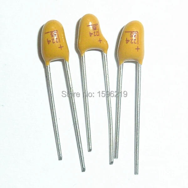 100 шт. Танталовый конденсатор 0 22 мкФ 35V совершенно новый 35V0.22uF DIP радиальный|capacitor