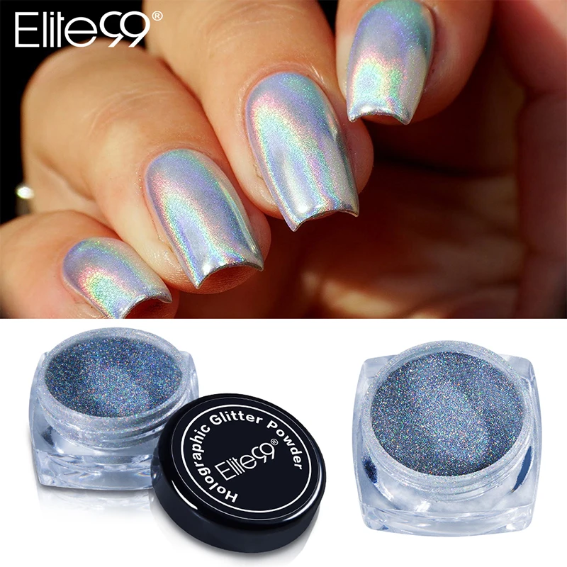 

Elite99 Perfect Holo Effect Against Any Base Color Shinning Pigment Mirror Powder with Brush for Nail Gel Polish DIY Nail Art