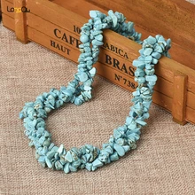 New Wholesale Women Fashion Necklace Natural Gravel Shape Irregular Dongling font b Blue b font Coral