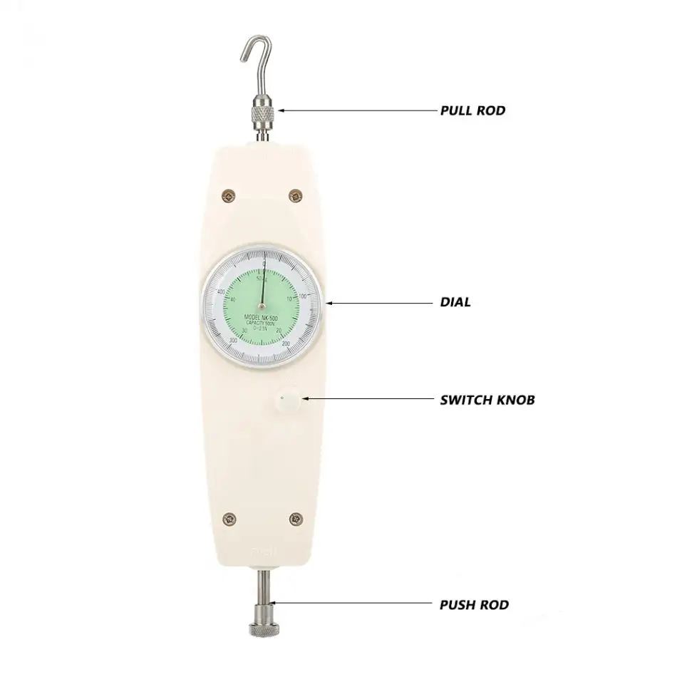 Аналоговый динамометр Измерение силы измерительная аппаратура 500N Push Pull Force Gauge Meter Измерение силы инструмент