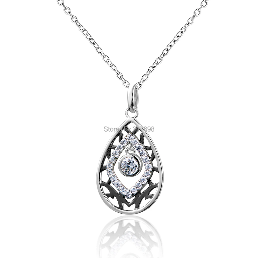 

DORMITH free shipping High quality 925 sterling silver AAA cubic zirconia for women 1.07 carat pendant necklaces jewelry