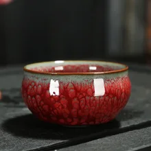 Июня печи, чашка чая, печи, красный фарфор, чайная чашка, одной чашки, большие чашки чая, мастер чашки, high-end деревянный ящик подарочный набор