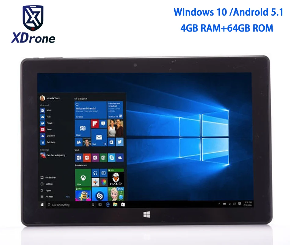 Windows 10 Home Tablet PC 10.1 Dual OS Android Intel Quad Core Z8350 4GB RAM 64GB ROM 10.1″ ultra slim GPS 3G Keyboad Case
