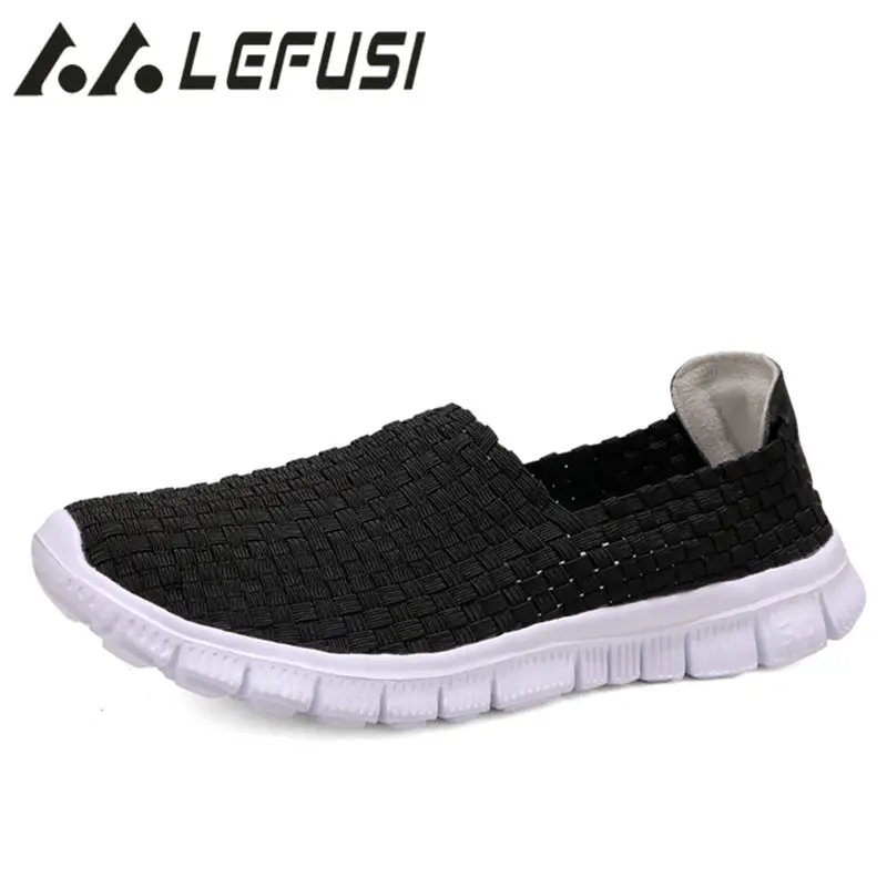 Big Size 35-44 Yards Woven Mesh Women Shoes Round Head Breathable Soft Flats Slip-On Footwear Lightweight Outdoor Casual Shoes (5)