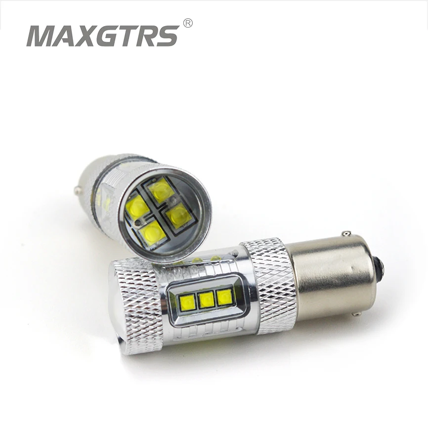

MAXGTRS S25 1156 80W P21W With CREE Chip XBD LED Reverse Light Backup BA15S Led DRL Reverse Lamp Lens Car Sourcing Light