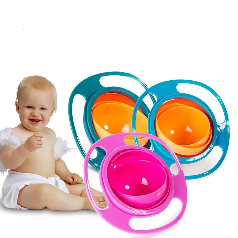 

1PC High Quality Baby Feeding Learning Dishes Bowl Assist Toddler Baby Food Dinnerware For Kids Eating Training Gyro Bowl