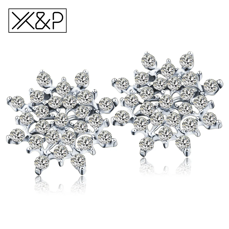X & P модные роскошные очаровательные серьги гвоздики из сплава с кристаллами