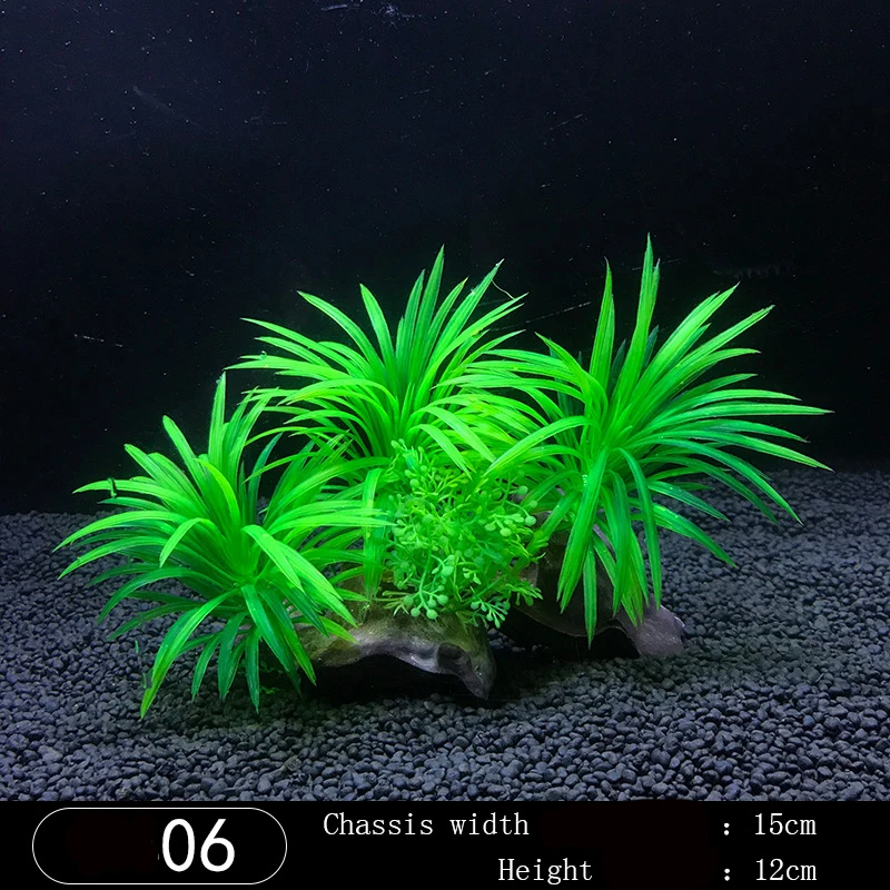 8 Style Artificial Plastic Green Plants Fish Tank Underwater False Narcissus Water Grass Aquarium Landscape Decor (3)