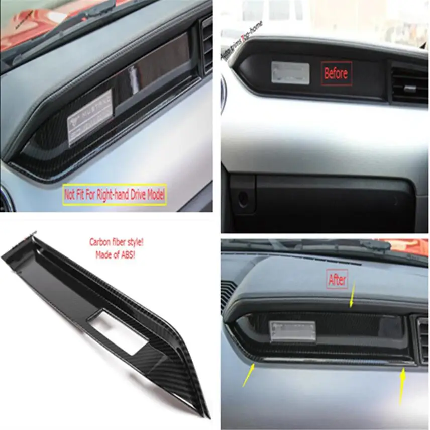 

Yimaautotrims Copilot Center Control Instrument Panel Interior Mouldings Cover Trim ABS Fit For Ford Mustang 2015 2016 2017