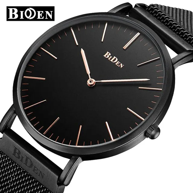 

2019 Reloj BIDEN Luxury Men Analog Quartz Watch Fashion Top Brand Business Watches Mens Stainless Steel Wristwatch Male Clock