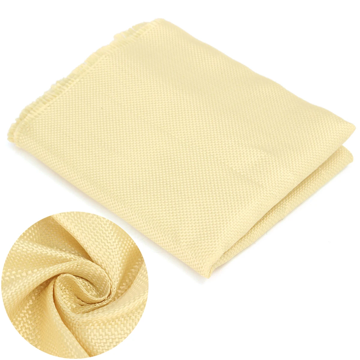 Yellow Fabric Cloth Woven Aramid Fiber Cloth Plain Weave Cut Resistant High Strength Size 100cmX30cm 200gsm