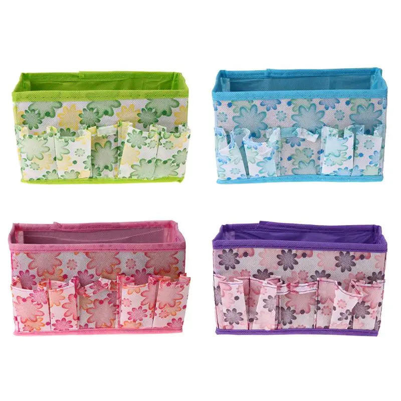  VODOOL Large Capacity Foldable Desk Storage Box Makeup Cosmetics Pens Stationery Container Non-wove
