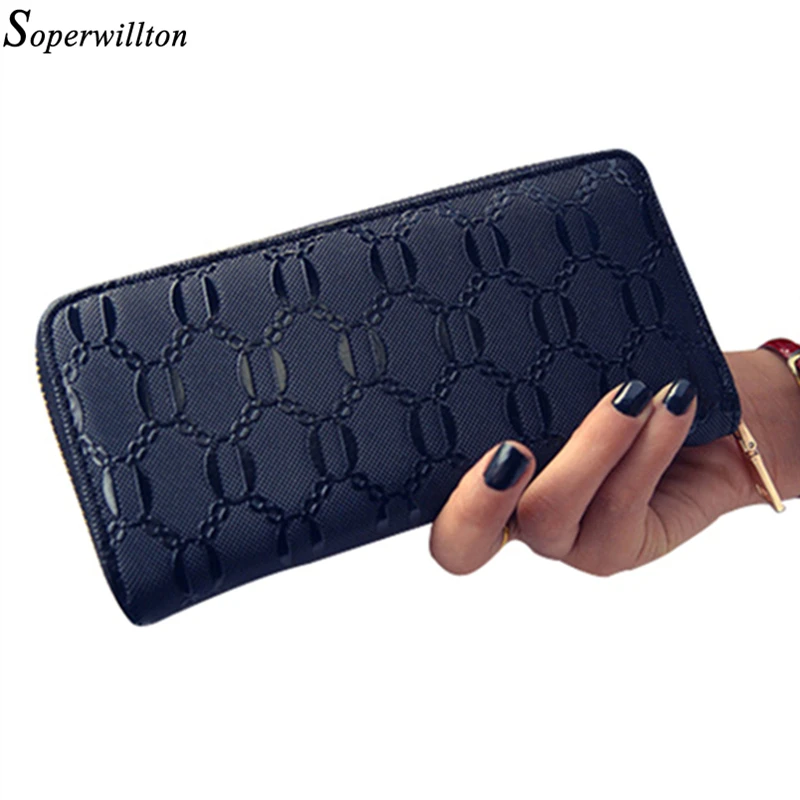  Soperwillton Brand Design 2016 New Women's Wallets Solid PU Leather Fashion Women Purse Long Style Wallet Female Wallets #W116 