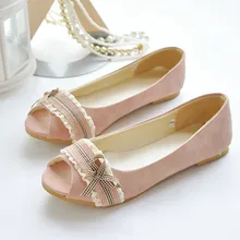 Onlytruelove 2017 New Arrival Pu Leather Spring & Autumn Flats Shoes Women Peep Toe Slip on 3 Colors Casual Shoes Plus Size:43