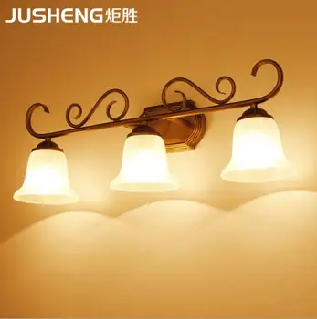 

European led mirror headlights bathroom bathroom cabinet mirror cabinet lamp retro American dressing makeup mirror lamp