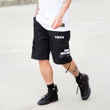 Боковые ленты мульти накладные карманы повседневные мужские шорты летние хип хоп мешковатые шорты в уличном стиле мужские джоггеры короткие брюки