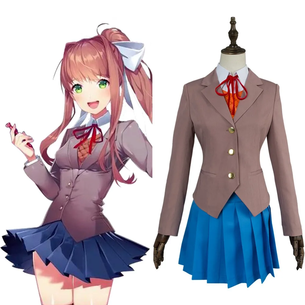 Anime Doki Doki Literature Club Sayori Natsuki Yuri Monika Cosplay 