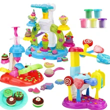 3D Цветные тесто моделирование красочные ПЛАСТИЛИНОВАЯ глина с doughs мороженое и леденец идеально печенье maker образования детские игрушки