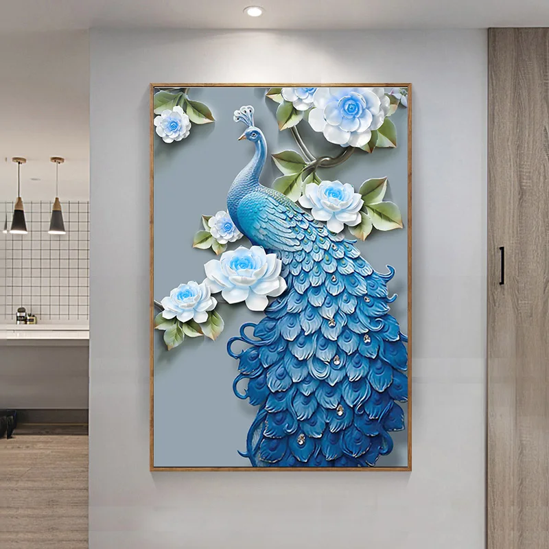 Meian "Camellias Peacock" Сделай сам, алмазная живопись, алмазная вышивка особой формы, полная, Алмазная мозаика, картина из бисера, домашний декор, Диамант