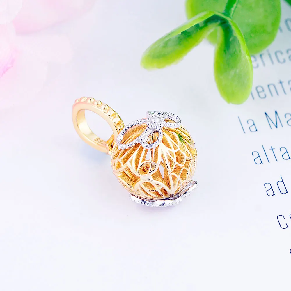 925 пробы серебряные ажурные бусины-подвески в виде бабочек подходят к оригинальному браслету Pandora, ожерелье, Подвеска для женщин, ювелирные изделия DIY