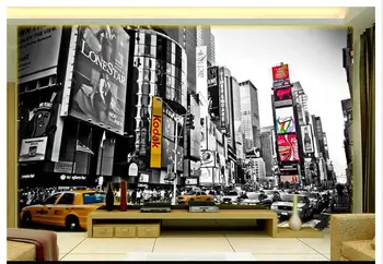

3d wallpaper custom mural non-woven Retro New York's times square black and white TV setting wall 3d wall murals wallpaper