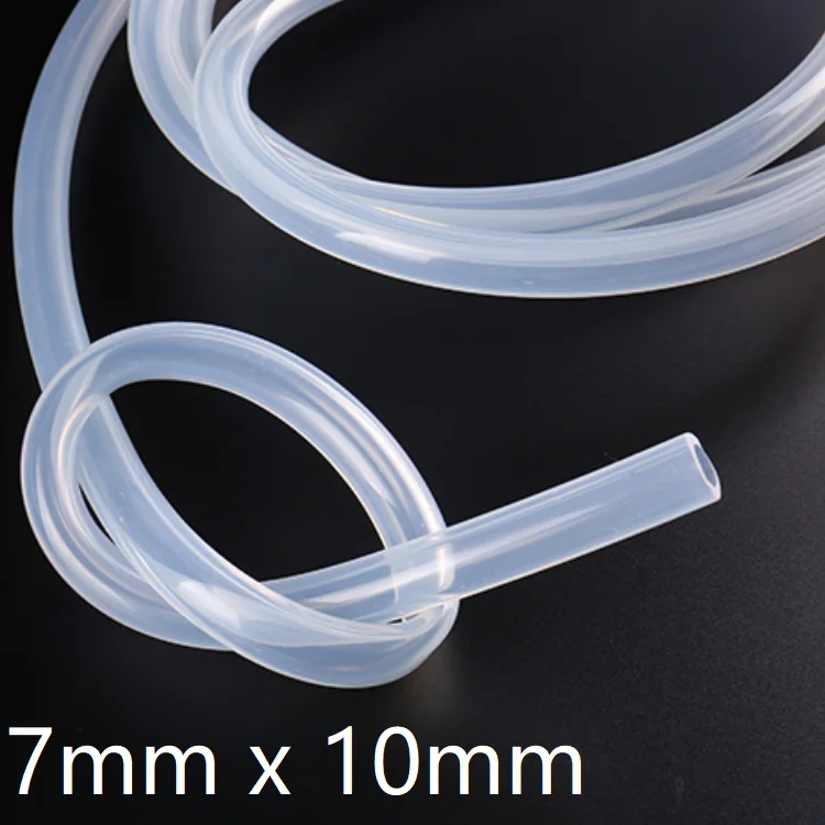 

Transparent Flexible Silicone Tube ID 7mm x 10mm OD Food Grade Non-toxic Drink Water Rubber Hose Milk Beer Soft Pipe Connect