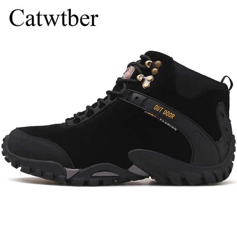 

Catwtber 2018 Men Boots Winter With Fur super Warm Snow Boots Men Winter Boots Work Shoes Men Footwear Fashion Rubber Ankle boot