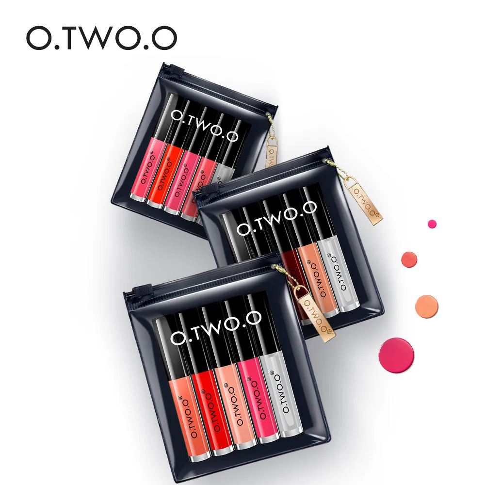 

O.TWO.O 5PCS Lip Gloss Set Velvet Matte Liquid Lipstick Professional Makeup Lipstick Lip Kit Long Lasting Make Up Cosmetics