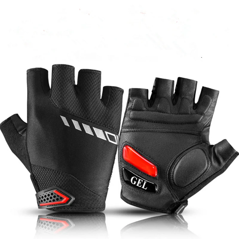 

ROCKBROS GEL Liquid Silicone Cycling Gloves Road Bike Half Finger MTB Leather Men Shockproof Non-Slip Moto Bike Sports Gloves
