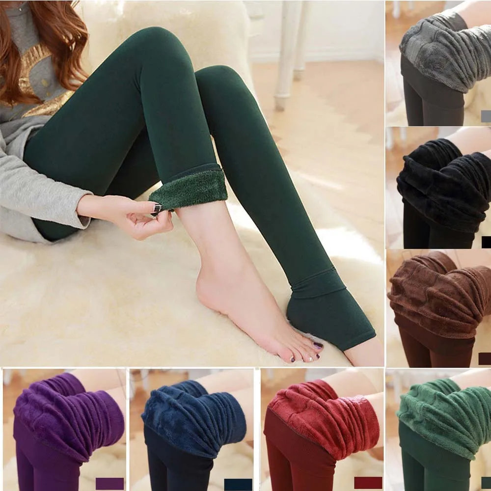 

Lover Beauty High Elastic Waist Winter Velvet Thicken Women's Warm Pants Super Elastic Faux Velvet Winter Thick Slim Legging