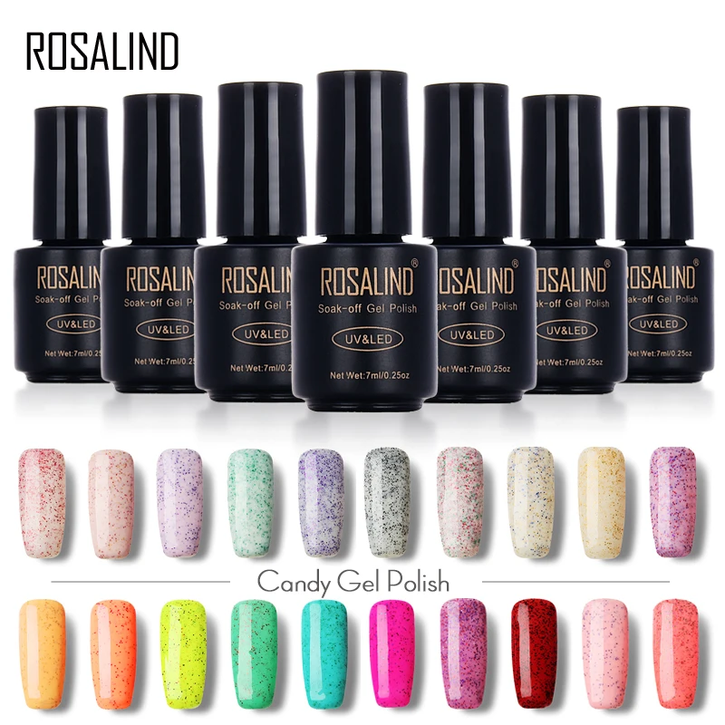 

ROSALIND Gel 1S 7ML Cute Candy Gel Nail Polish colorful Shinning UV LED Fast Dry Long Lasting Soak-Off Gel Varnish For Nail Art