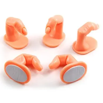 

5pcs Practice Nail Finger Display Resin Self-adhesive Display UV Gel Acrylic Nails Practice Finger Nail Art Tools