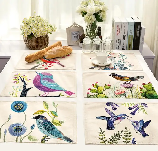 Buy 4Pcs/lot Printed Linen Placemat Place mat Table