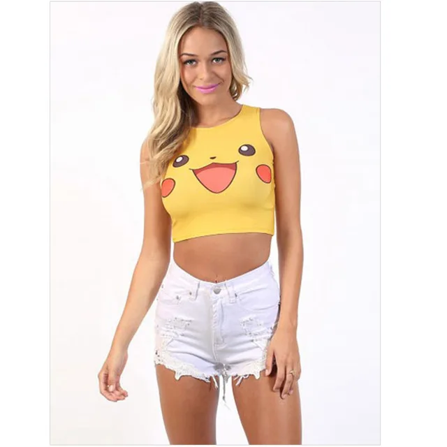 pokemon pikachu cosplay cartoon pokemon costumes women cosplay summer vest pikachu cute short vest tops tshirt - Pikachu Halloween Costume Women pokemon pikachu cosplay cartoon pokemon costumes women cosplay summer vest pikachu cute short vest tops tshirt - Pikachu Halloween Costume Women