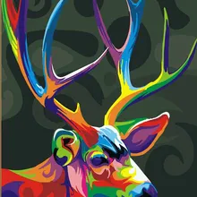 Красочные олень слон лев по номерам современные стены Искусство Ручная роспись маслом на холсте для украшение для дома, безрамочные картины