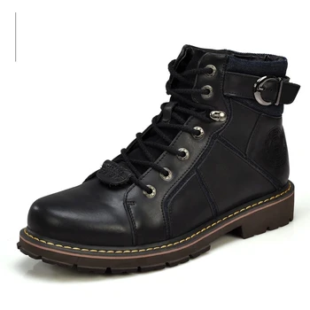 

Nice Nice New Fashion Men Casual Shoes Boots British Martin Genuine Leather Boots Flat Tooling Boots Warm Fur In Winter 2167