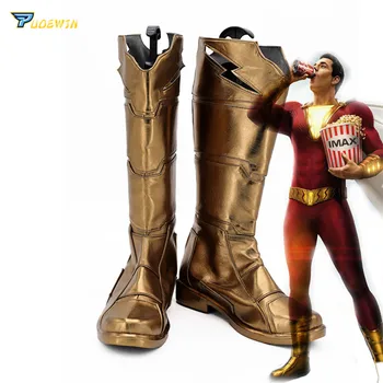 

Movie Shazam! Billy Batson Shazam Cosplay Shoes Custom Made Boots Halloween Party Cosplay