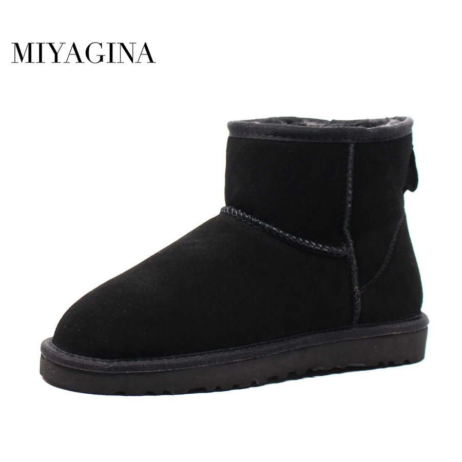 0 : Buy MIYAGINA Hot Sale Classic waterproof cowhide genuine leather snow boots ...