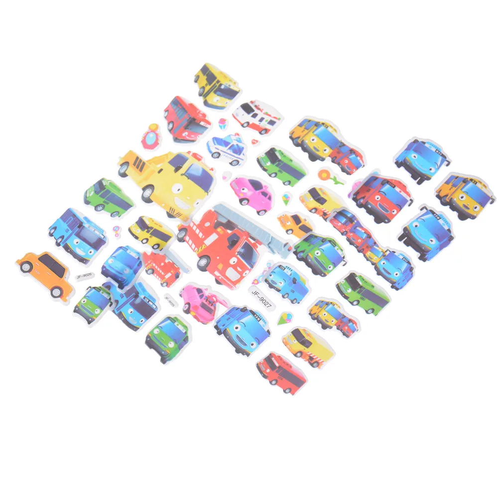 6 шт./компл. игрушка, маленький автобус от Tayo тег домашнего декора Juguetes 3D футболка с декором в виде Pegatinas Infantiles детские наклейки в Тетрадь Лидер продаж