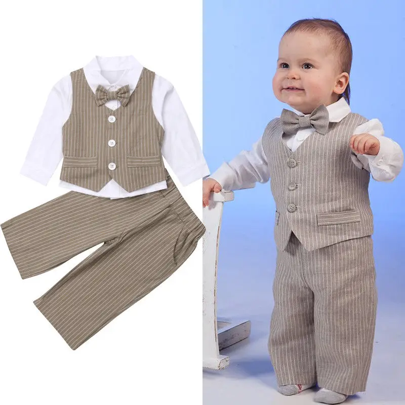New Arrivel 4PCS Gentleman Toddler Baby Boy Waistcoat+Shirt+Pants ...