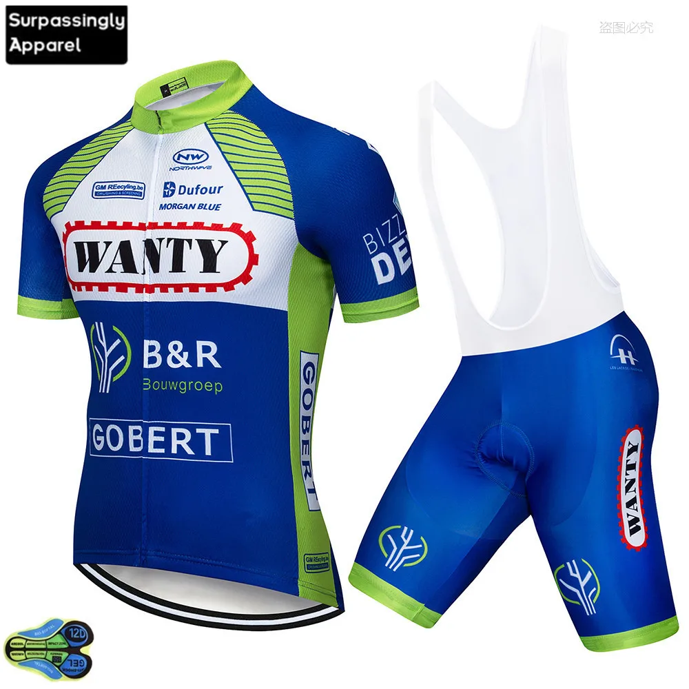 

UCI Team 2019 Wanty Cycling Jersey 12D Pad Bike Shorts Set MTB Men Summer Ropa Ciclismo Cycling Wear Pro Bicycle Maillot Culotte