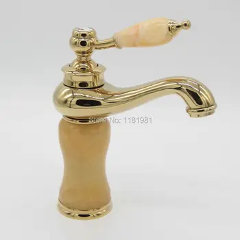 

2016 Hot selling Single lever single hole gold-plated marble basin faucet 8702A