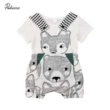 Коллекция года, брендовая одежда для новорожденных мальчиков футболка с рисунком животных топы+ штаны на бретелях, комплект одежды, милый детский комплект