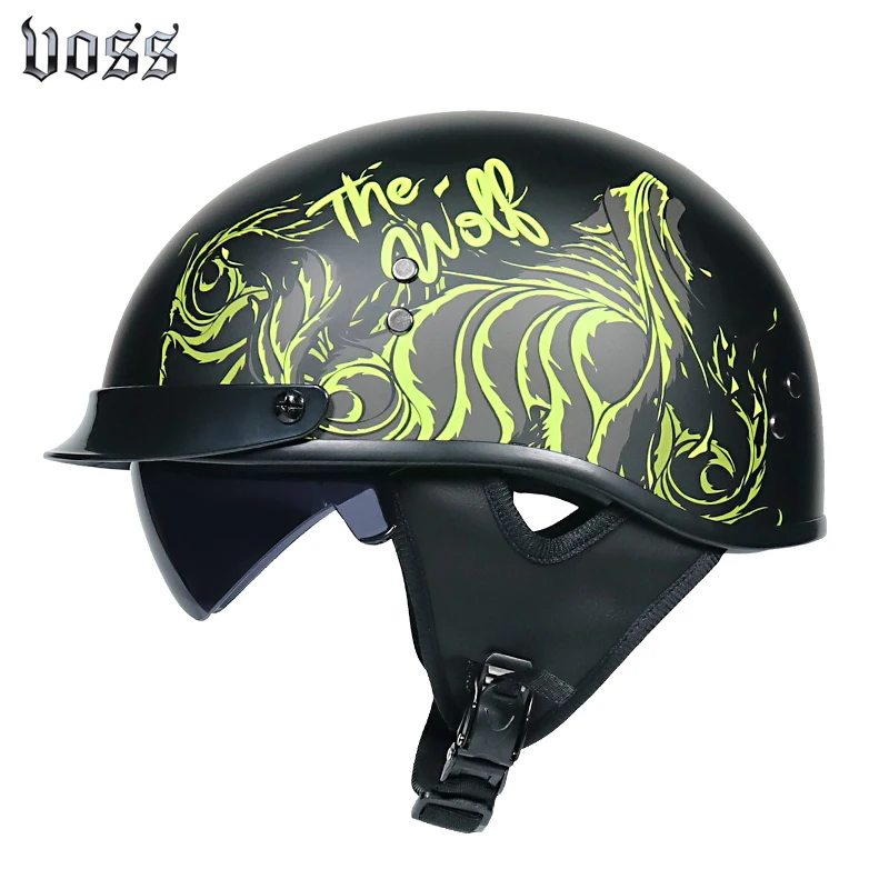 Мотоциклетный шлем в стиле ретро capacete крейсерский шлем маска-череп на половину лица половина шлем cascos para moto DOT утвержден - Цвет: B3